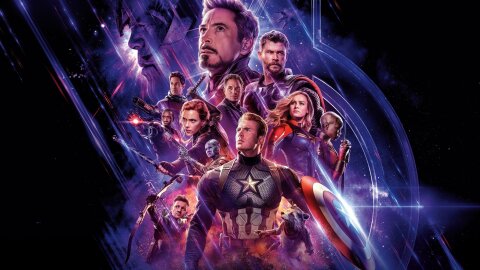A big pile of superheroes with mismatched lighting and lots of purple