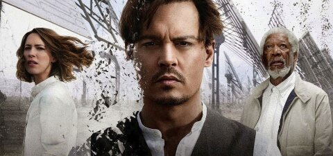 Johnny Depp digitally disintegrating movie backdrop