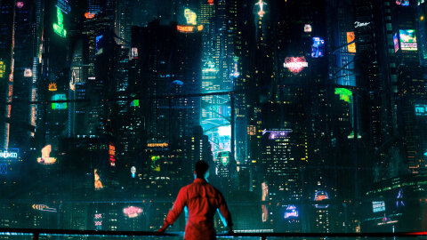 Cyberpunk city Altered Carbon backdrop