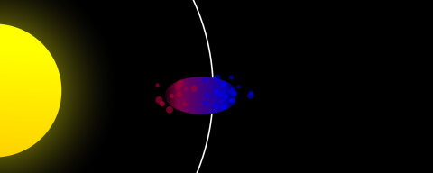 A visualization of a body breaking up at its Roche Limit